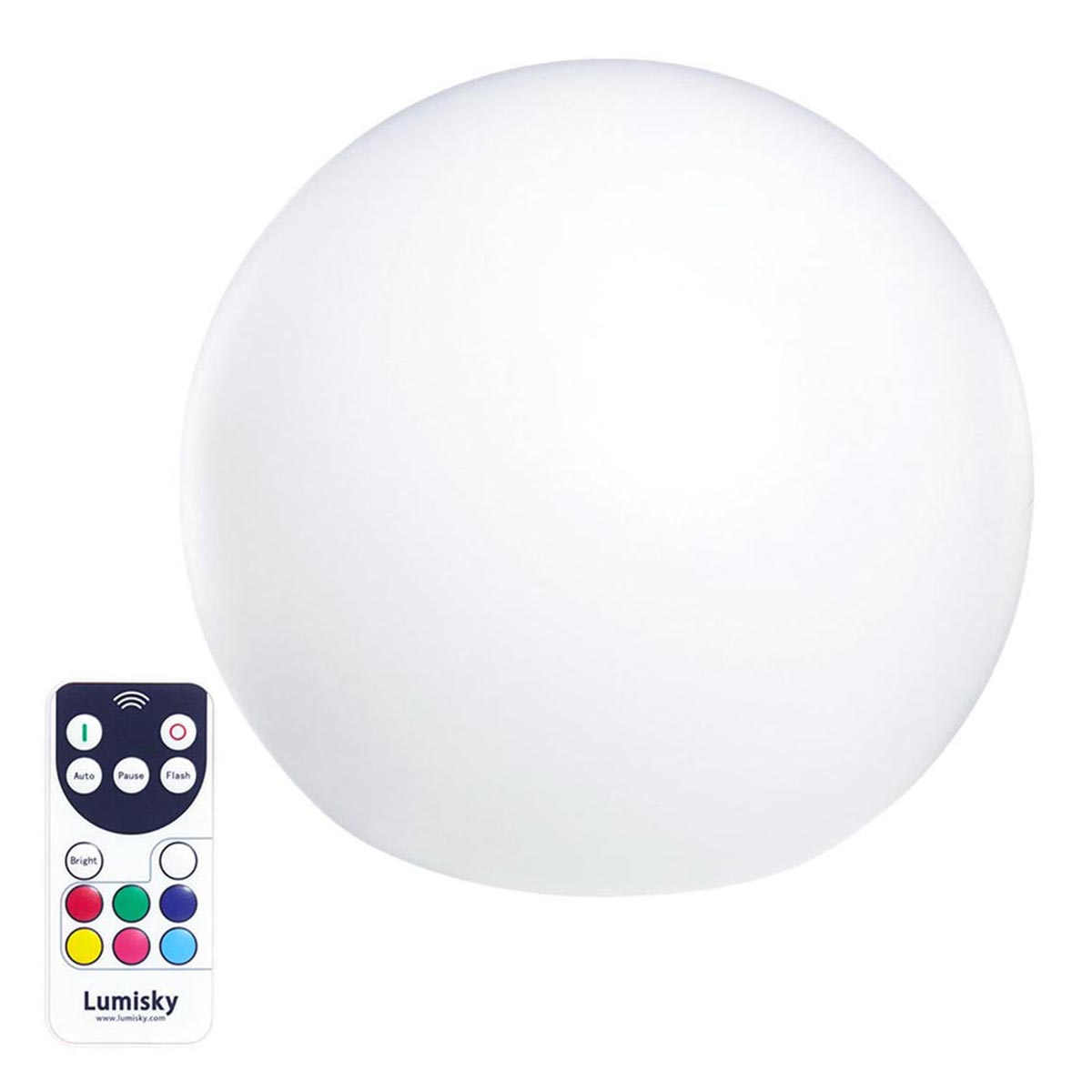 Boule lumineuse sans fil flottante LED multicolore dimmable BOBBY ∅30cm avec télécommande et socle à induction - REDDECO.com