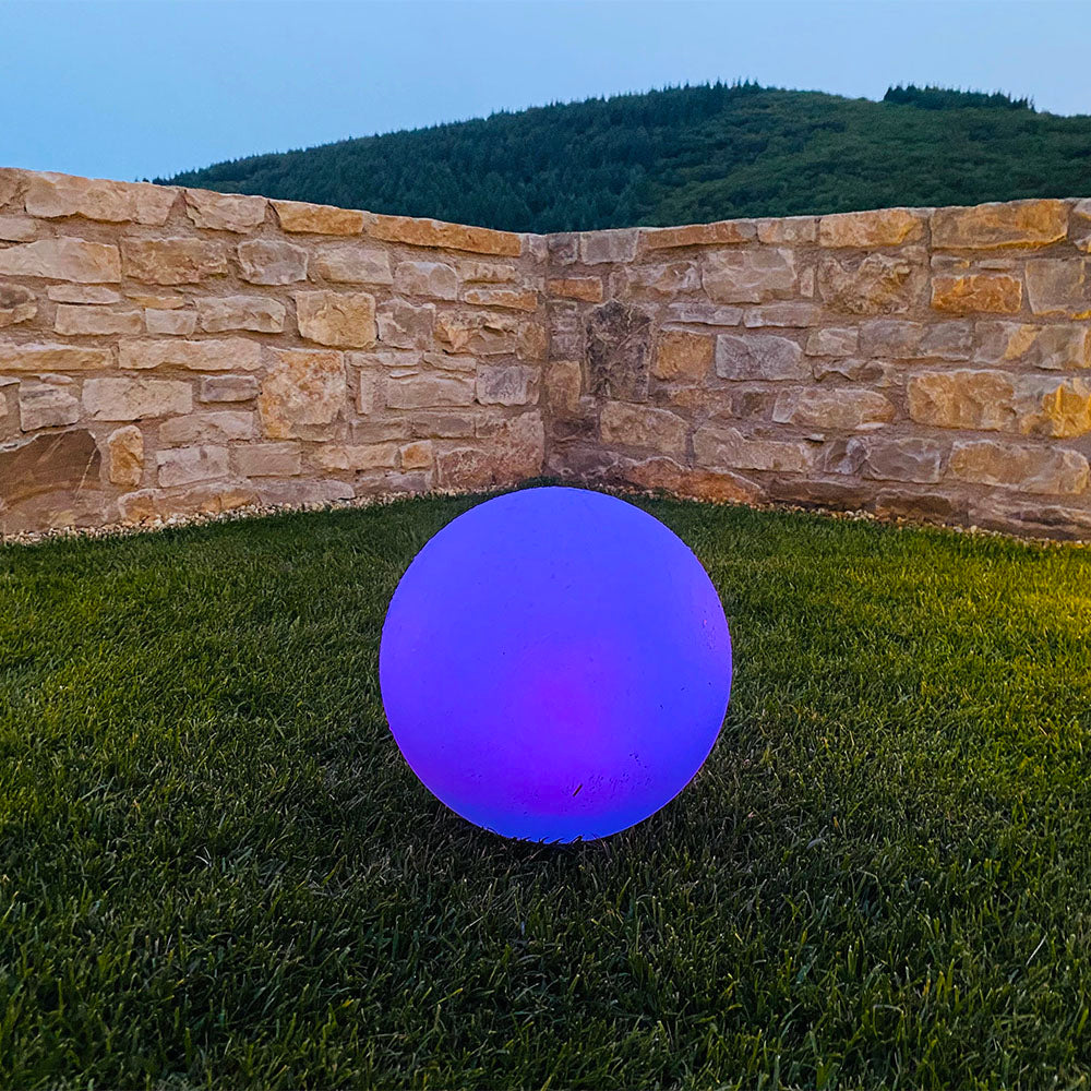 SOLSTY ∅30cm white/multicolor LED floating solar light ball to stake or stand