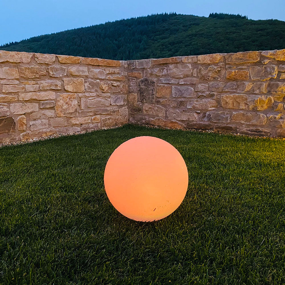 Set of 2 SOLSTY white/multicolor LED floating light balls to prick or put down ∅30cm