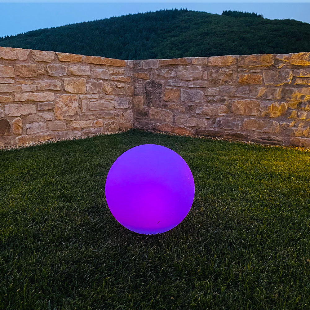 Set of 2 SOLSTY white/multicolor LED floating light balls to prick or put down ∅30cm