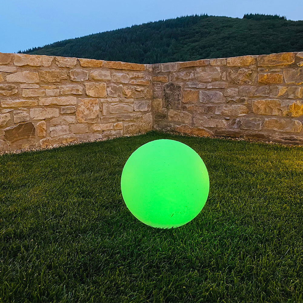 Set of 2 SOLSTY white/multicolor LED floating light balls to prick or put down ∅30cm
