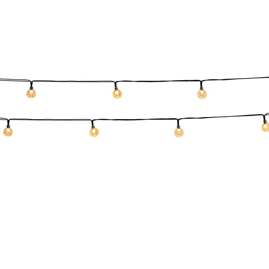 Solar string light with 20 warm white LED twinkling globes FESTY WHITE 5.80m