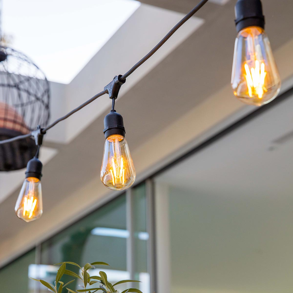 Outdoor light garland with 20 vintage filament bulbs E27 warm white LED socket MAFY 20 LIGHT 10m very bright