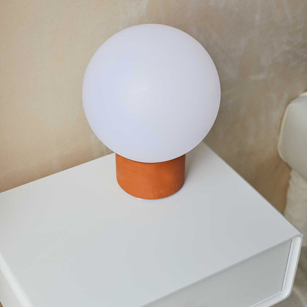 Table lamp touch foot in terracotta LED warm white/dimmable TERRA TERRE CUITE H25cm