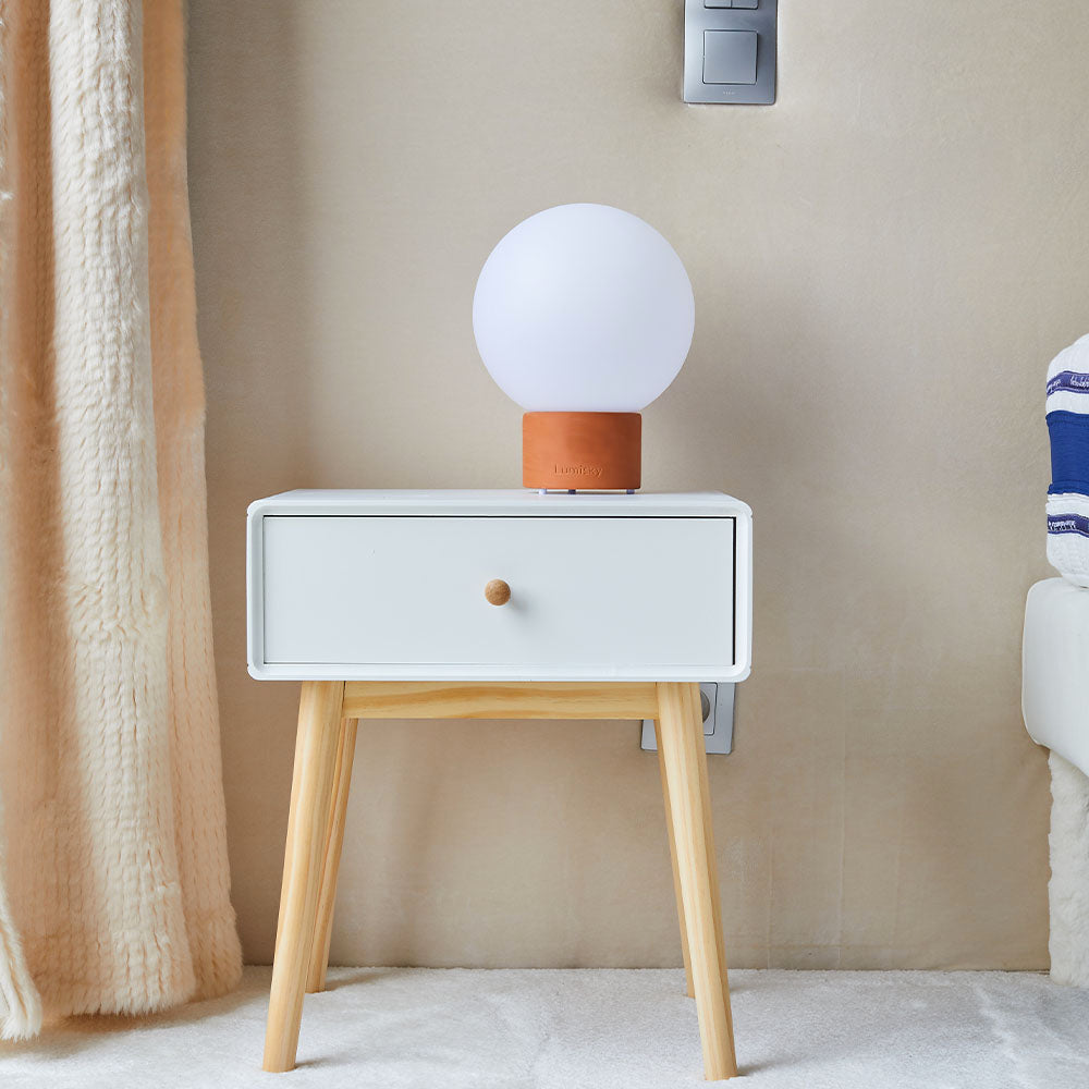 Table lamp touch foot in terracotta LED warm white/dimmable TERRA TERRE CUITE H25cm