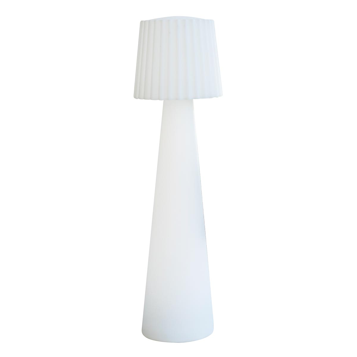 Lampadaire design sans fil LED abat-jour ondulé multicolore dimmable LADY H110cm avec télécommande - REDDECO.com