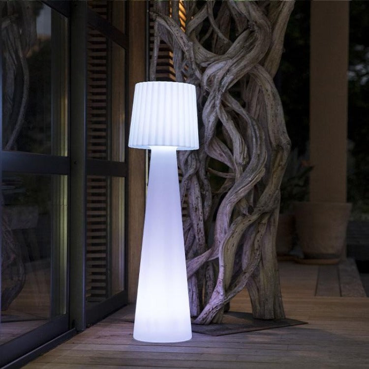 Lampadaire design sans fil LED abat-jour ondulé multicolore dimmable LADY H110cm avec télécommande - REDDECO.com