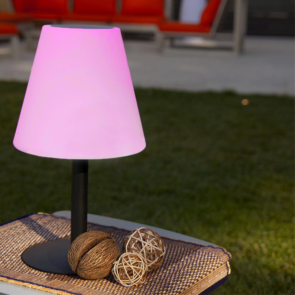 Multicolor dimmable solar and rechargeable LED table lamp STANDY MINI SOLAR RGB H36cm