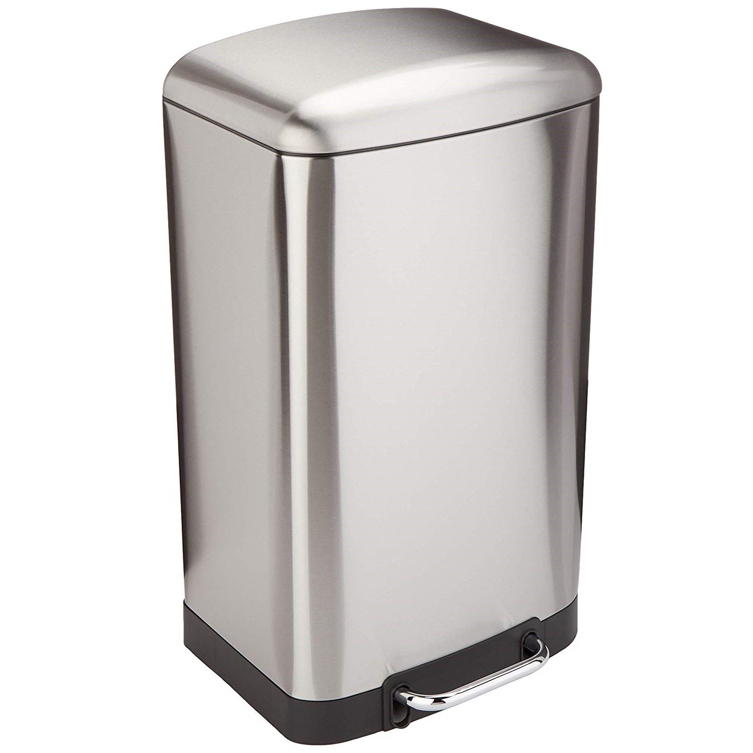 Poubelle de cuisine à pédale 40L Design GREENWICH en acier Inox avec seau couvercle bombé - REDDECO.com