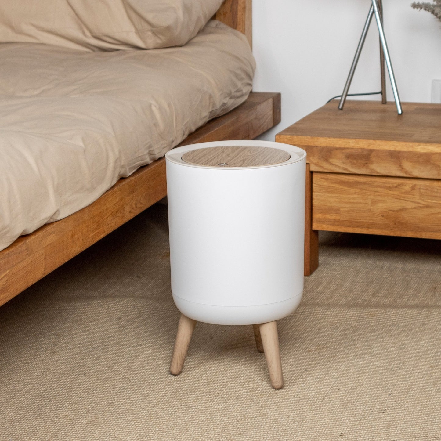 MALMO touch 7L bathroom floor trash can Wood color