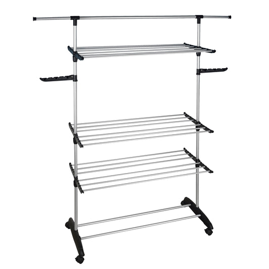Séchoir à linge étendoir multifonction 25M ULTIMA 3 niveaux Noir et inox - REDDECO.com