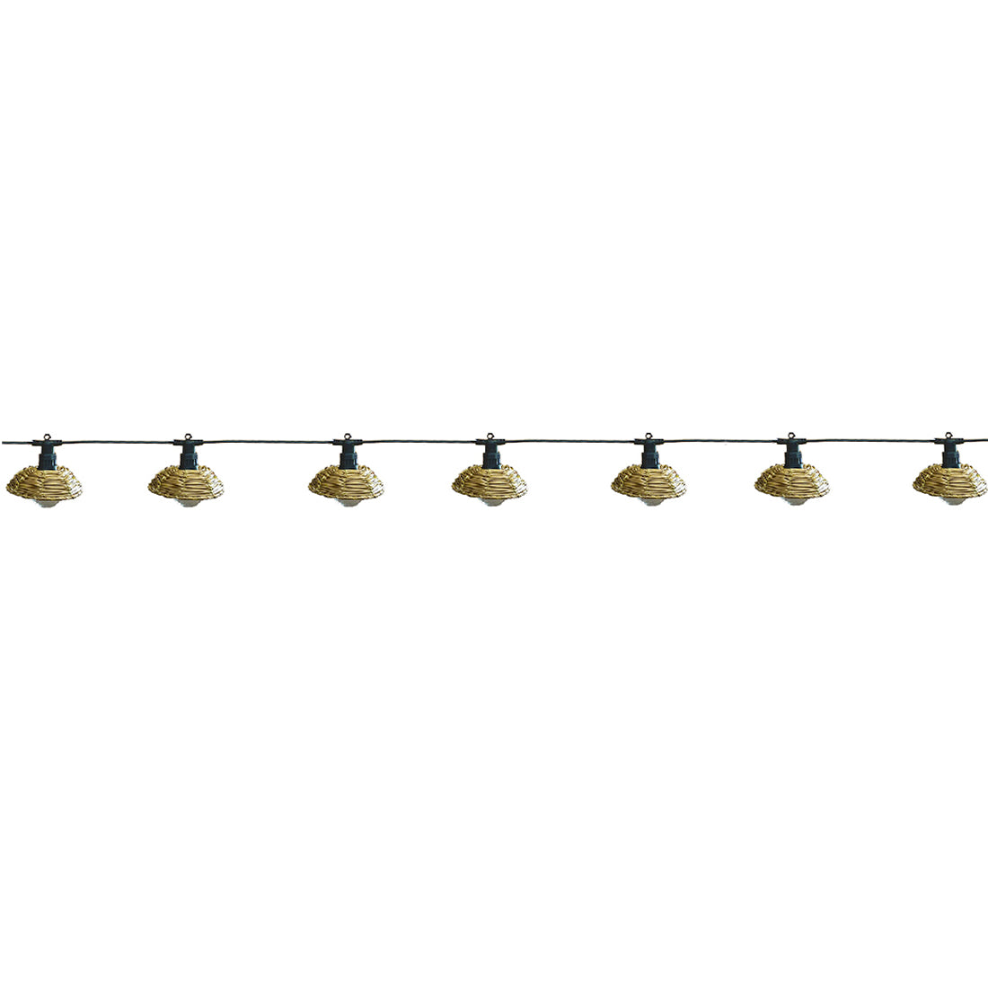 Guirlande lumineuse extérieur 10 globes transparents abat jour en polyrotin LED blanc chaud COTTAGE 5.70m