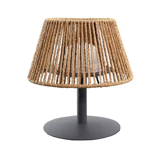 Lampe de table sans fil en raphia naturel LED blanc chaud/blanc dimmable STANDY MINI RAFFY H22cm