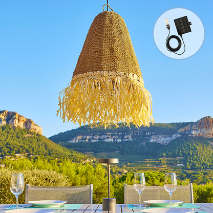 Suspension solaire PALOMA SOLAR en herbe marine avec câble hybride secteur et solaire 5m de longueur