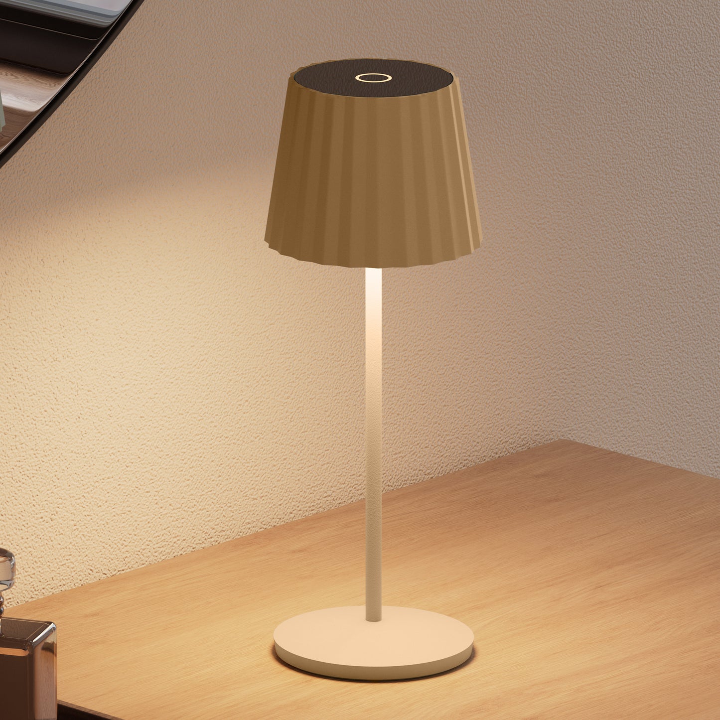 Wireless warm white LED table lamp ABBY BLACK H30cm