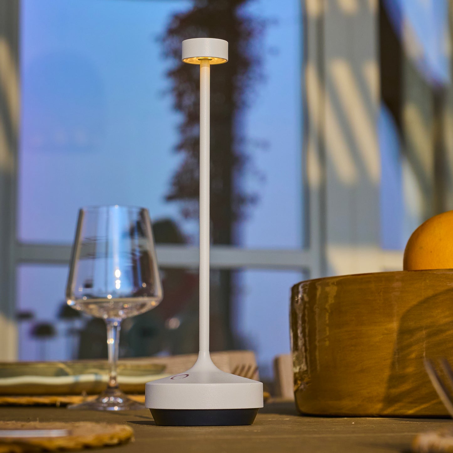 Wireless warm white LED table lamp ABBY BLACK H30cm