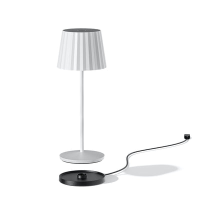 Wireless warm white LED table lamp ABBY WHITE H30cm