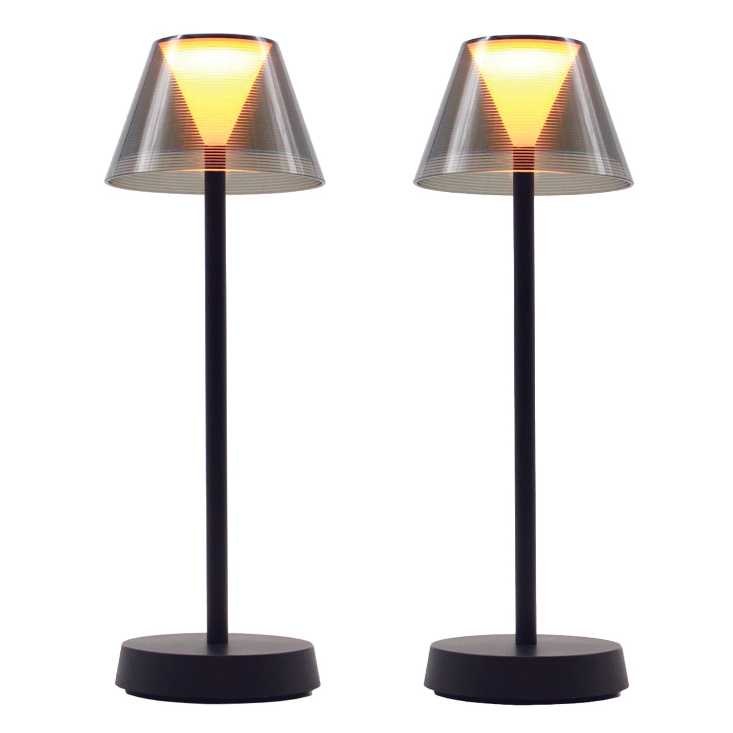 Lot de 2 lampes de table sans fil LED blanc chaud BEVERLY BLACK H34cm