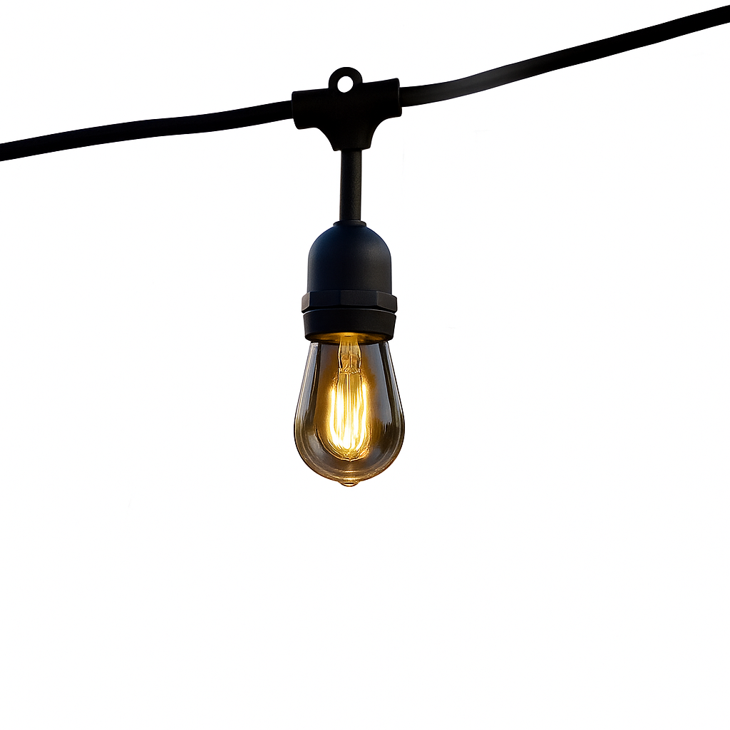 Guirlande lumineuse extérieure raccordable 26m avec 60 ampoules LED filament E27 blanc chaud MAFY LIGHT