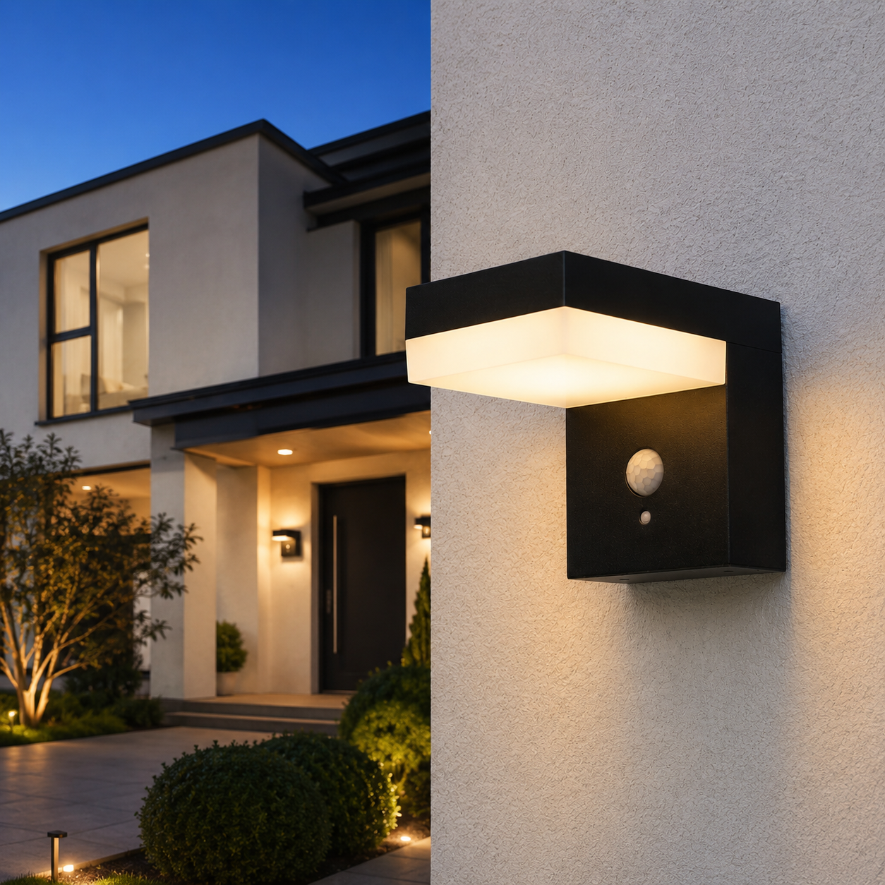 Applique murale solaire à fixer LED blanc chaud avec détecteur de mouvement CENOVA WALL H12.5cm