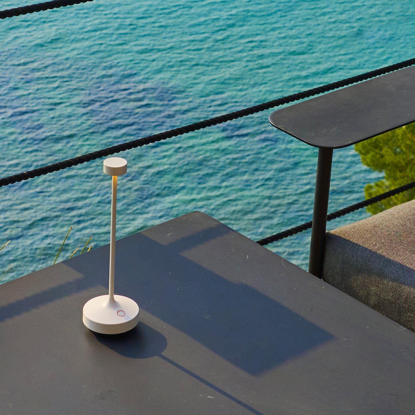 Wireless warm white LED table lamp ABBY BLACK H30cm