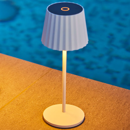 Wireless warm white LED table lamp ABBY WHITE H30cm