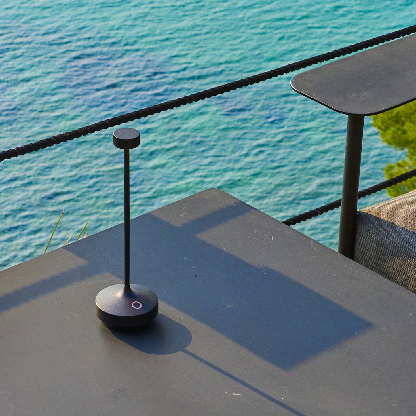 Wireless warm white LED table lamp ABBY BLACK H30cm