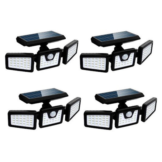 Solar spotlight 3 black heads powerful white LED lighting FALCON H9.3cm with adjustable motion detector