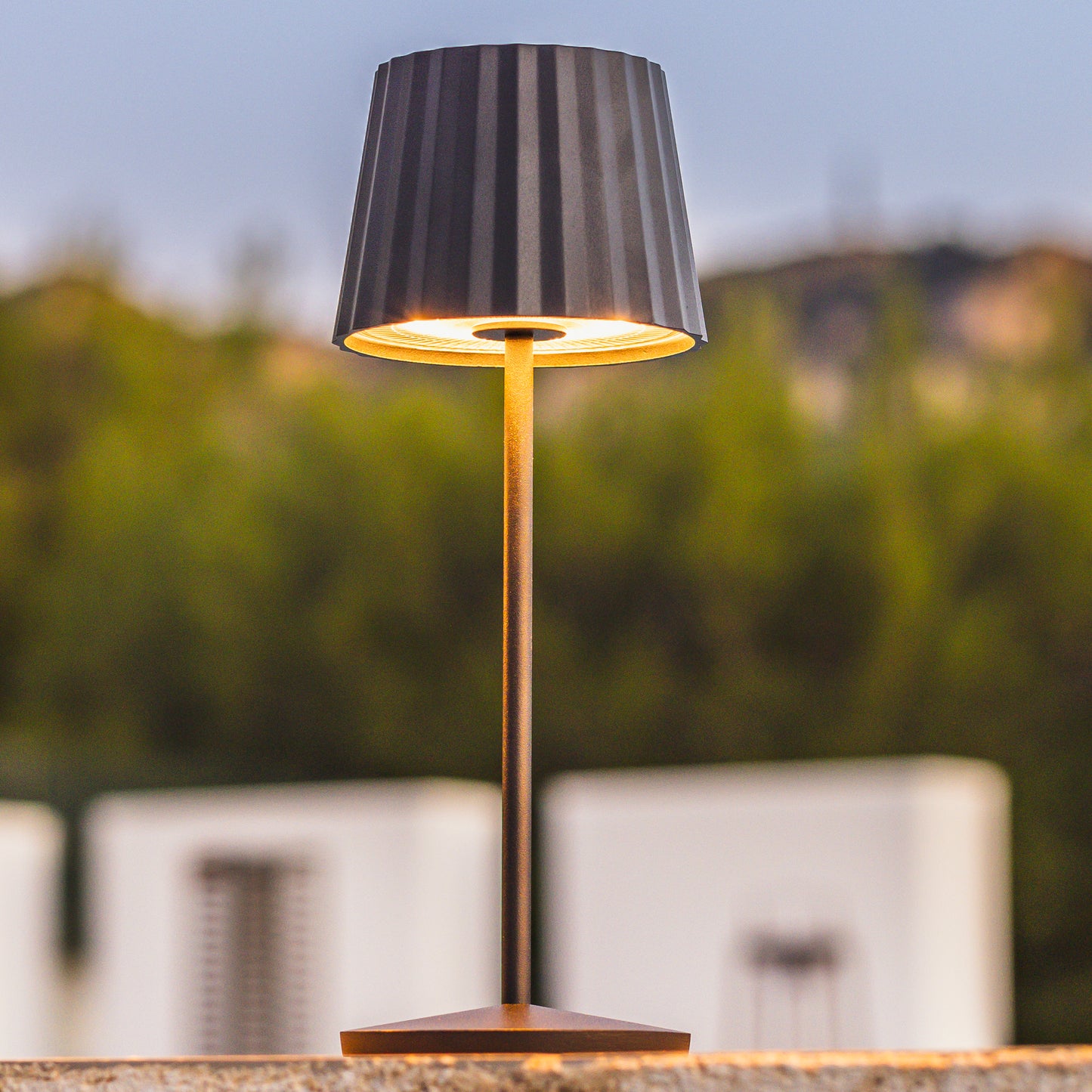 Wireless warm white LED table lamp ABBY BLACK H30cm