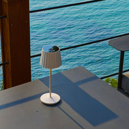 Wireless warm white LED table lamp ABBY WHITE H30cm