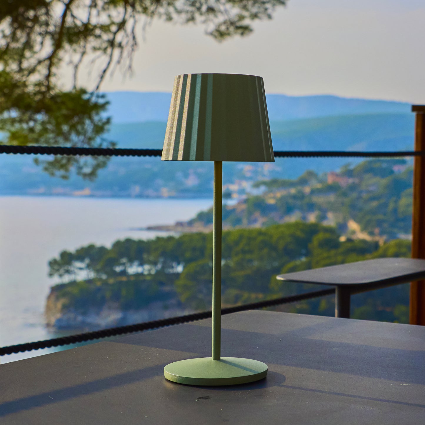 Wireless warm white LED table lamp ABBY BLACK H30cm