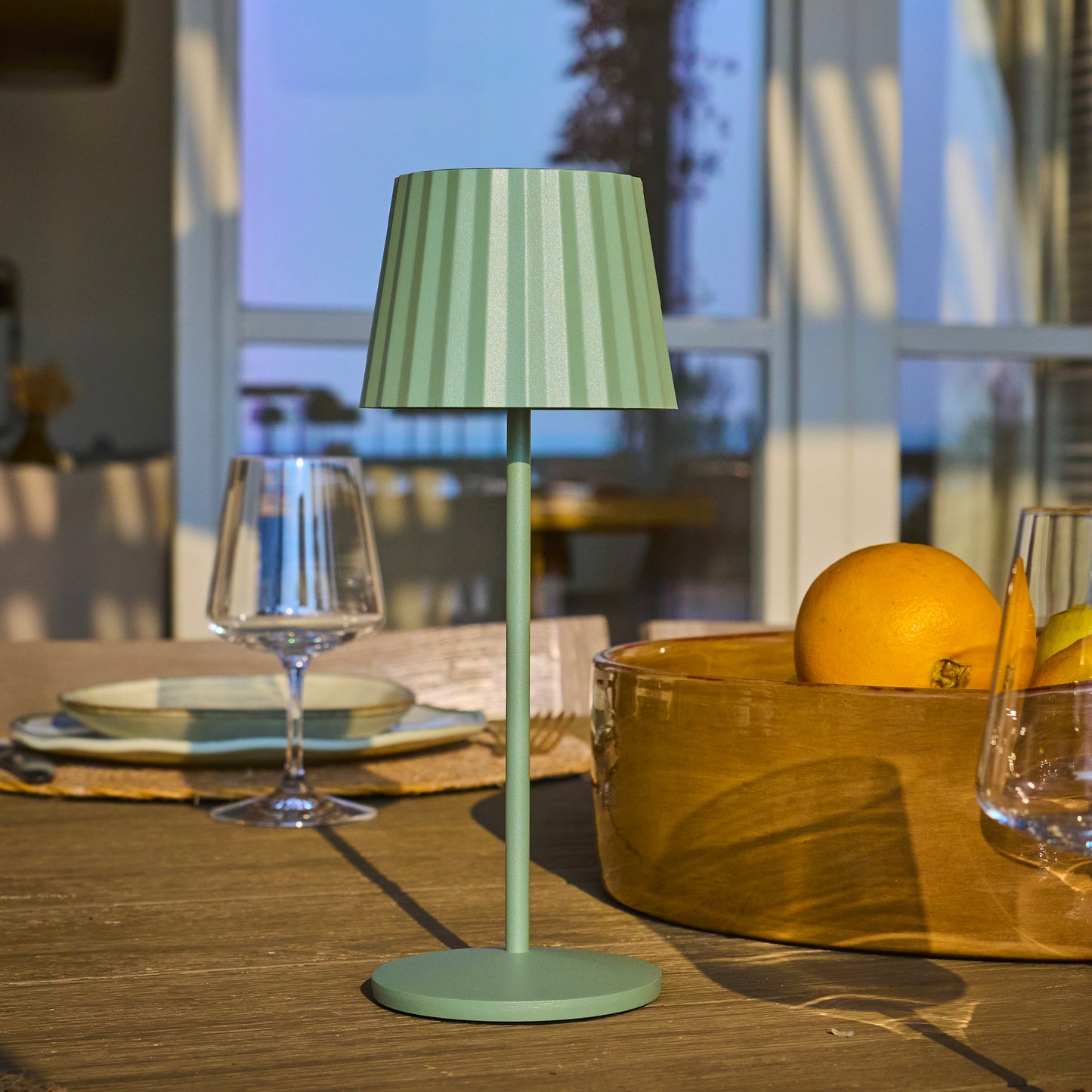 Wireless warm white LED table lamp ABBY BLACK H30cm