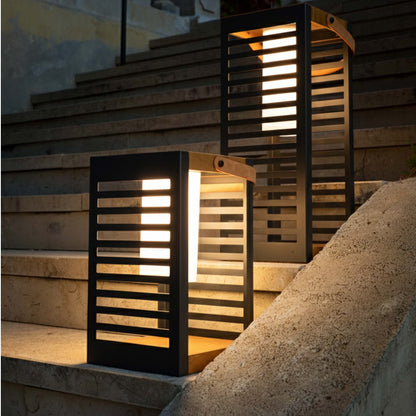 Lanterne solaire décorative avec base LED solaire rechargeable LED blanc chaud FERIAN SMALL H35cm