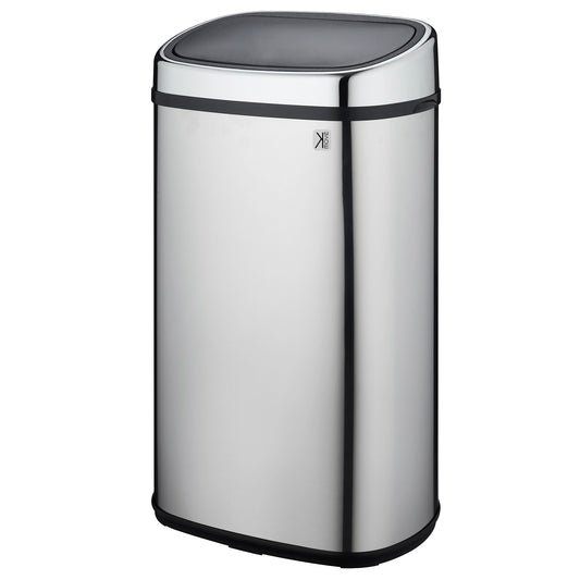 CITY 60L kitchen push bin in stainless steel with strapping Opening by simple pressure