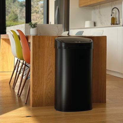 Automatic kitchen bin 68L MAJESTIC large capacity Matt black in stainless steel with strapping