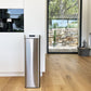 Automatic kitchen bin 90L SILVERLAKE in stainless steel with strapping Large capacity butterfly opening