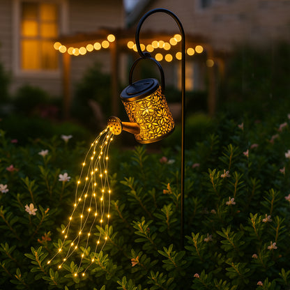 Decorative LED solar beacon in the shape of a watering can to plant ARROSY H78cm