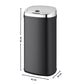 Automatic kitchen bin 42L LARGO Shiny black in stainless steel with strapping
