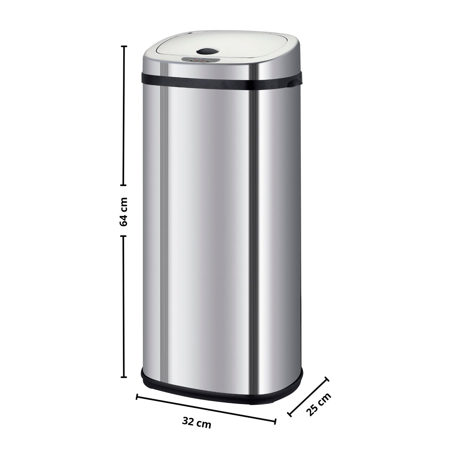 Automatic kitchen bin 42L LARGO in stainless steel with strapping