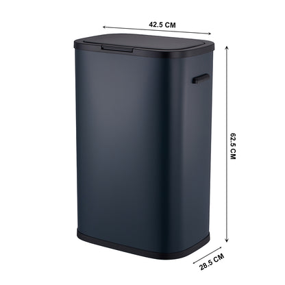 Poubelle de cuisine push 60L PORTLAND en acier Inox GRIS Ouverture par simple pression