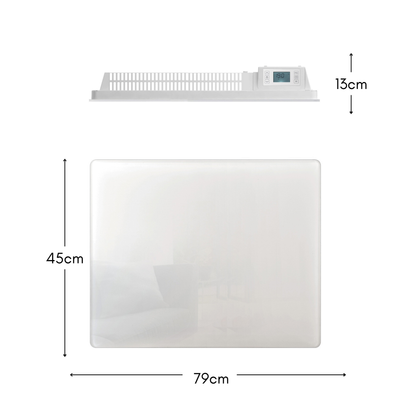Electric radiator with dry inertia CERAMIC block + GLASS facade LCD screen 1500W GLASS Standard NF