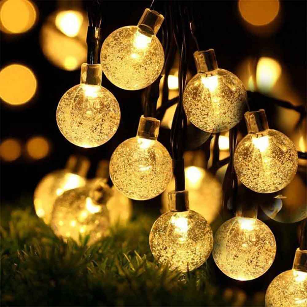 Solar string light with 20 warm white LED twinkling globes FESTY WHITE 5.80m