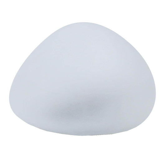 Decorative white LED pebble solar lamp SOLENZARA ∅16cm