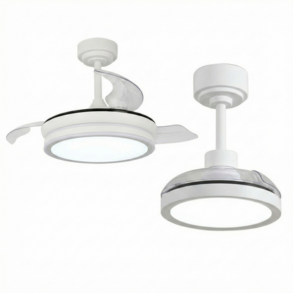 Ventilateur de Plafond BRYSEA 63cm avec Luminaire LED 20W Intégré Petit Ventilateur Silencieux 50dB pour Chambre Salon Cuisine Moteur DC 20W Basse Consommation Réversible Mode Été Hiver avec Télécommande Plafonnier Moderne 2100 Lumens Blanc