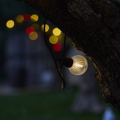 Guirlande lumineuse solaire raccordable 10 ampoules LED blanc chaud dimmable BAMBY LIGHT 8m