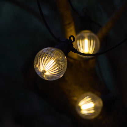 Guirlande lumineuse solaire raccordable 10 ampoules LED blanc chaud dimmable BAMBY LIGHT 8m