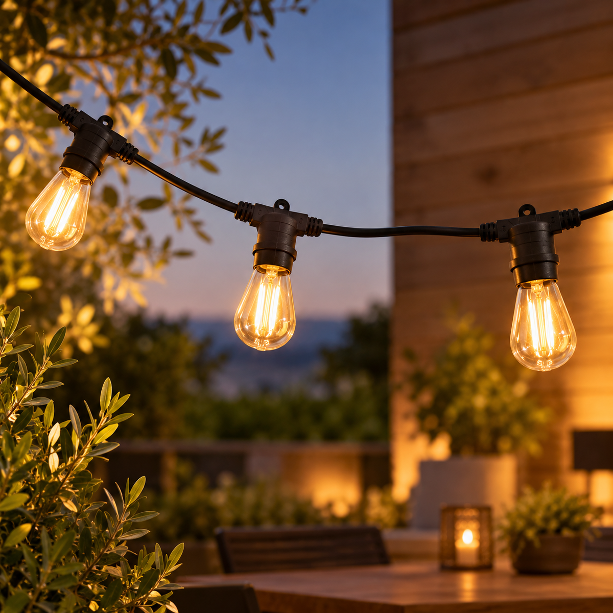 Guirlande lumineuse extérieur connectable 20 ampoules à filament vintage douille E27 LED blanc chaud LINK ME LIGHT 8m
