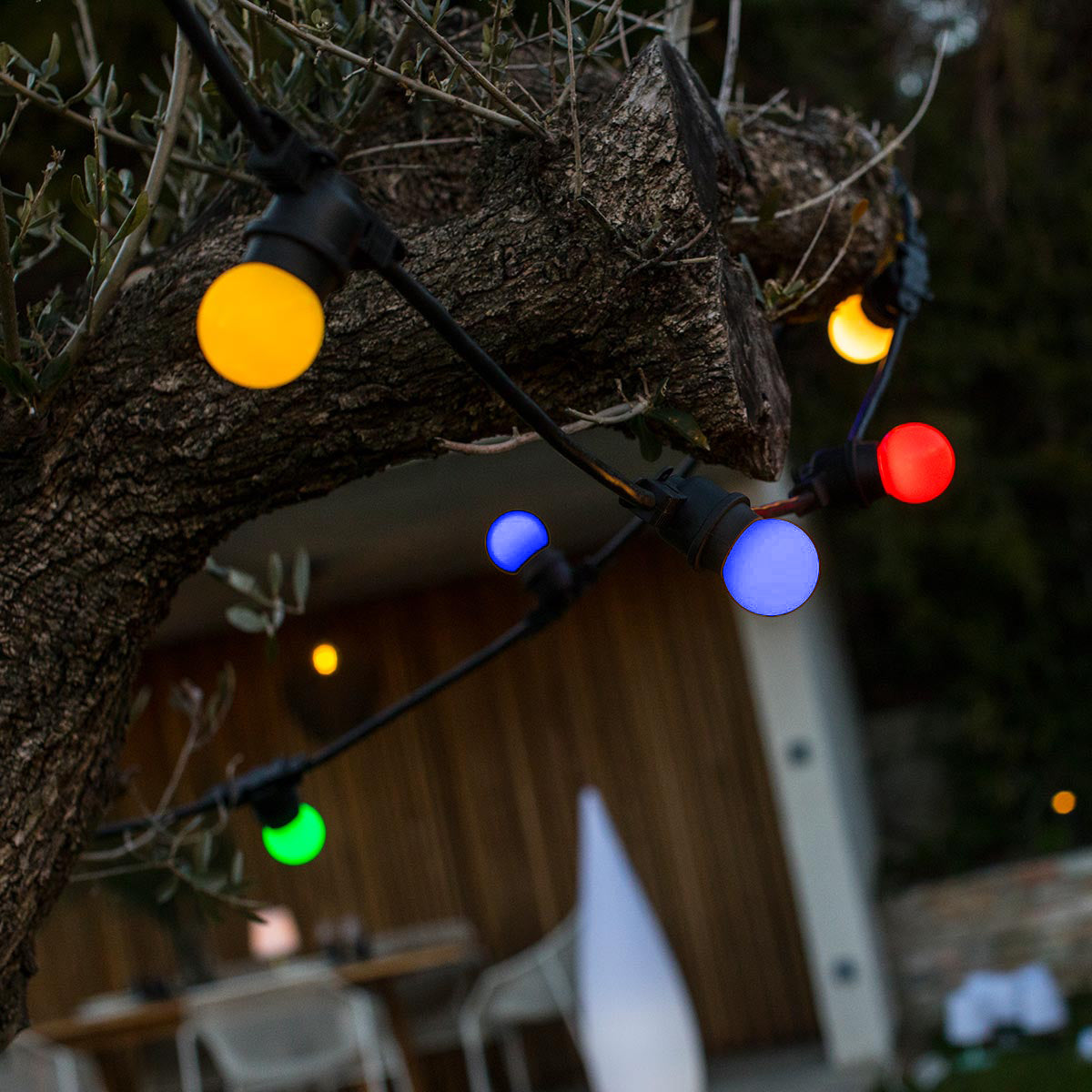 Solar light garland 10 globes multicolored LED PARTY GUINGUETTE SOLAR 5.70m 8 modes