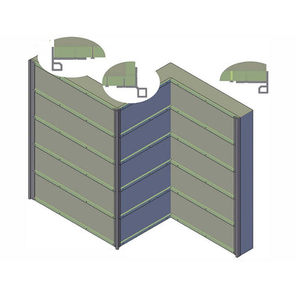 Garden fence kit with blackout composite wood and aluminum panels - extension 1.85 x 1.87 m