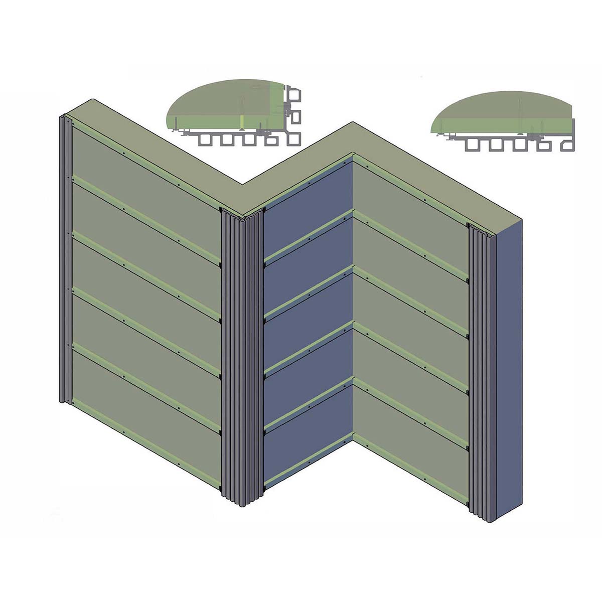 Garden fence kit with blackout composite wood and aluminum panels - extension 1.85 x 1.87 m